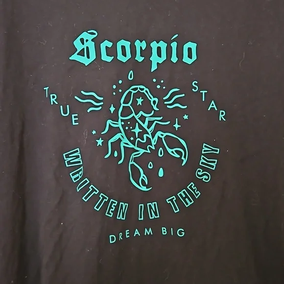 Scorpio t-shirt Turquoise Lettering - Picture 2 of 2